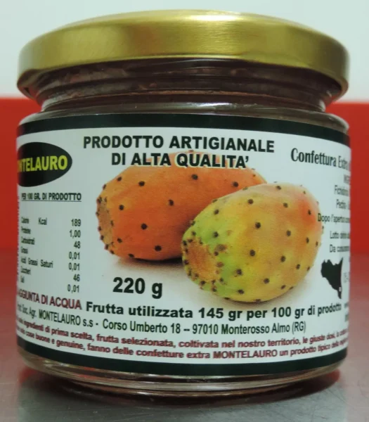 confettura extra di fichidindia prodotto artigianale di alta qualità 220 g