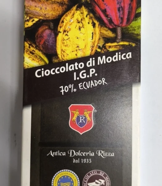 CIOCCOLATO DI MODICA MONO ORIGINE ECUADOR 70% DAL 1935 SICILIA 100 G