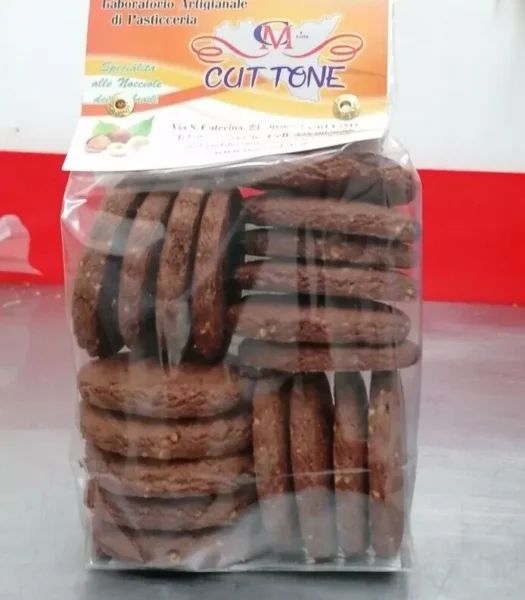 BISCOTTI FROLLINI ALLE NOCCIOLE E CACAO ARTIGIANALI SICILIANI SICILIA 300 G