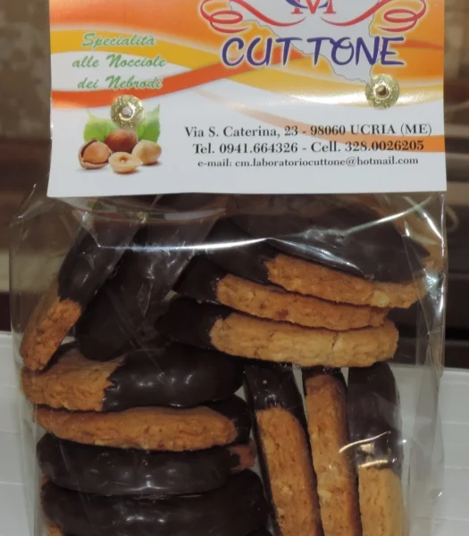 BISCOTTI FROLLINI ALLE NOCCIOLE E CIOCCOLATO ARTIGIANALI SICILIANI SICILIA 300 G