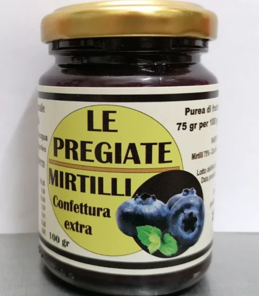 confettura extra di Mirtilli prodotto artigianale di alta qualità 100 g