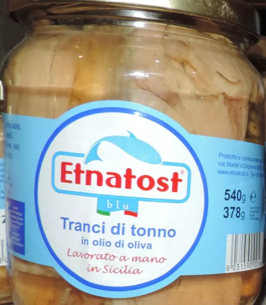 TONNO A TRANCI IN OLIO D'OLIVA LAVORAZIONE A MANO SICILIA 540 g