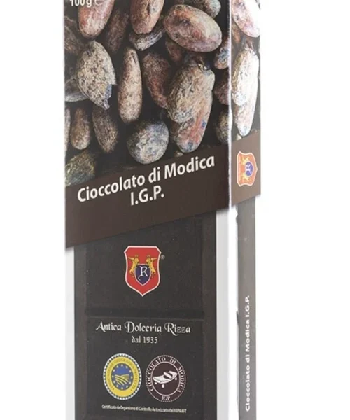 CIOCCOLATO DI MODICA TRADIZIONALE DOLCERIA RIZZA DAL 1935 SICILIA 100 G