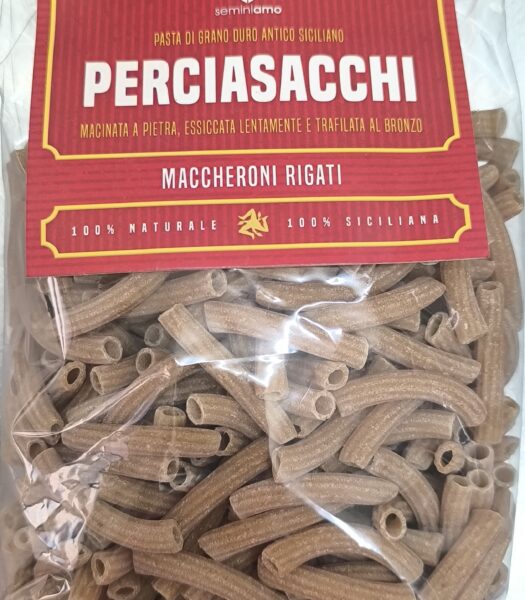 Pasta Maccheroni Rigati  di grano antico Siciliano Percia sacchi 500 g